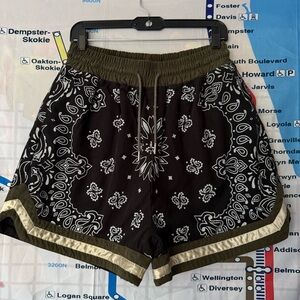 ASKYURSELF Bandana Print Shorts XL White Black Army Green Heavy Knit Streetwear